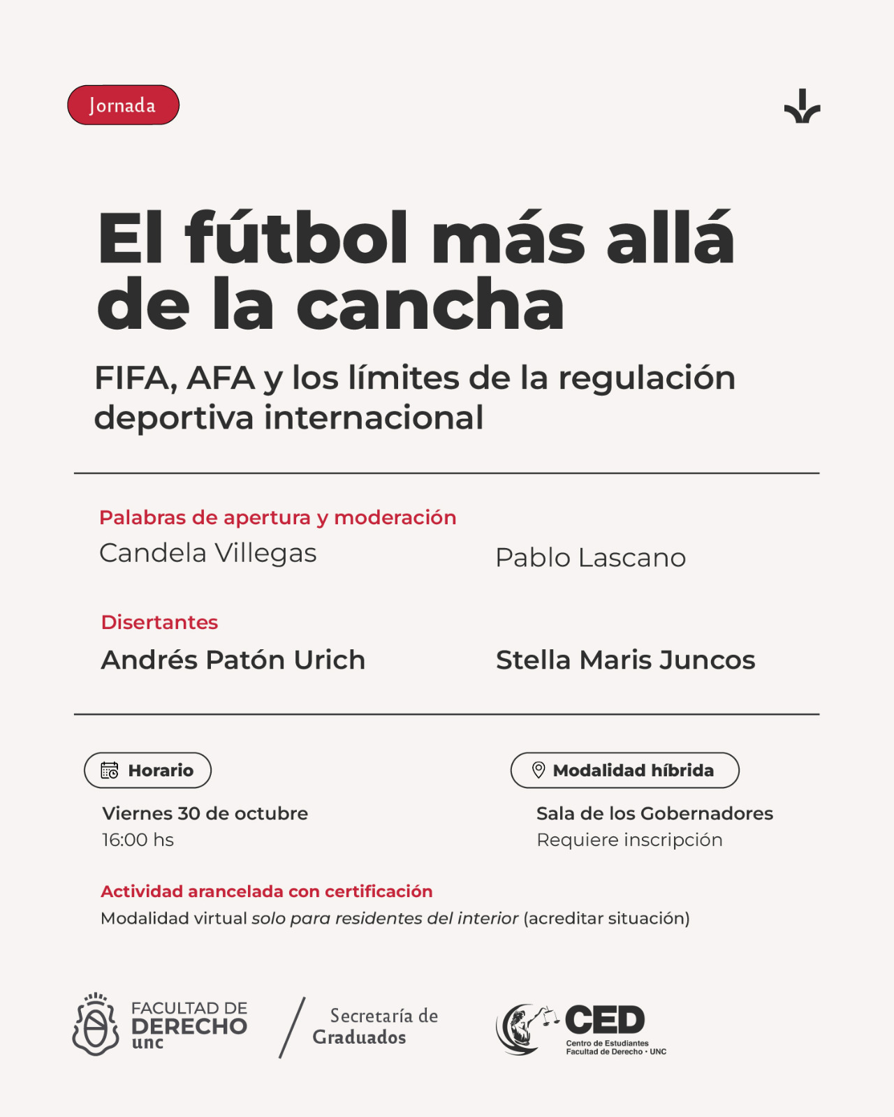 Jornada “El fútbol más allá de la cancha”: FIFA, AFA y los límites de la regulación deportiva internacional 1